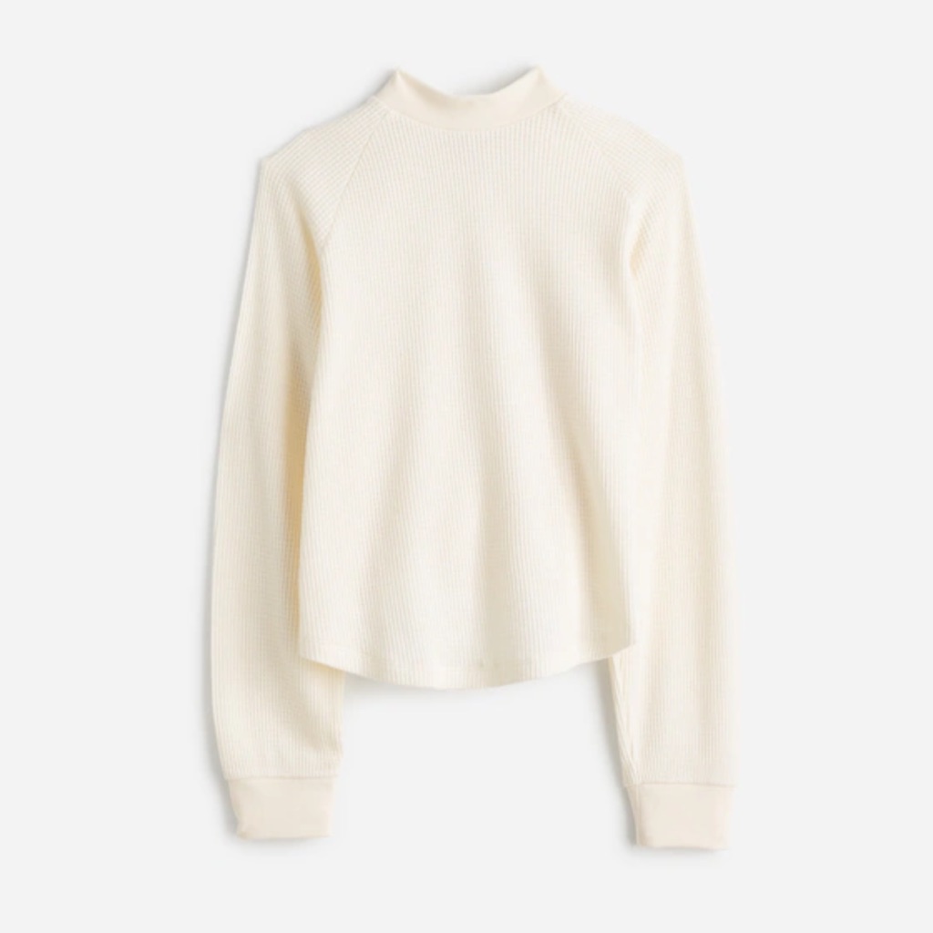 Madewell Nwt Waffle Knit Crewneck Sweater Winter White Women’s Large